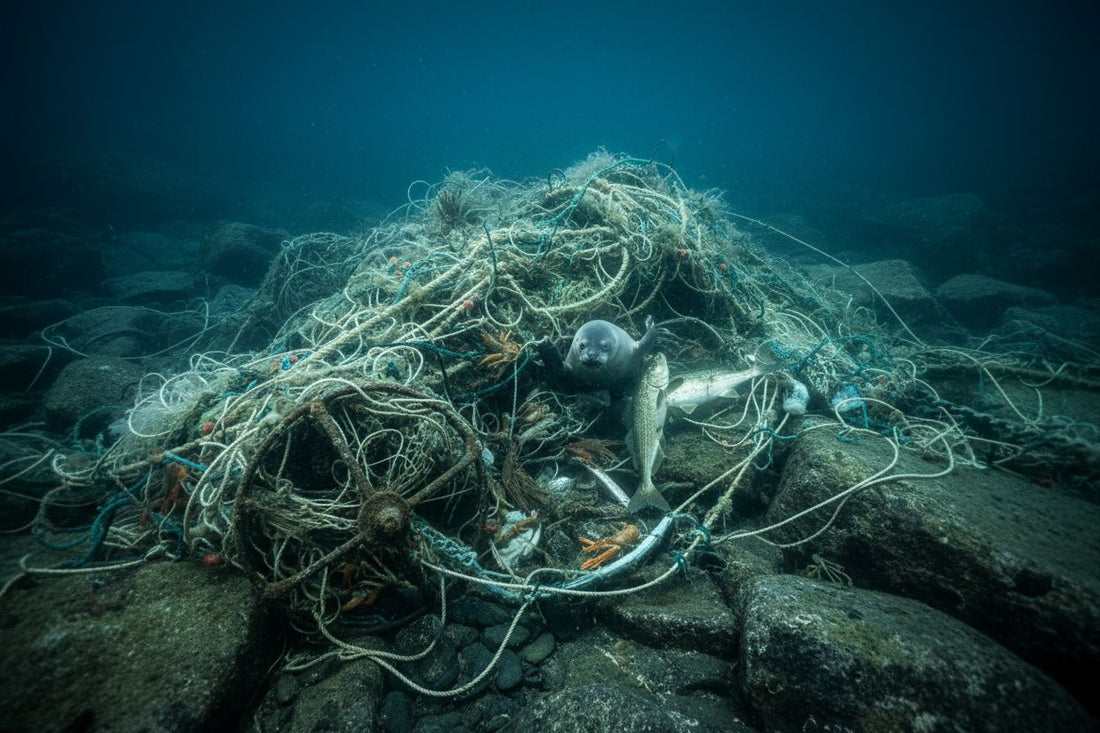 Tapt fiskeutstyr og spøkelsesgarn på havbunnen som fortsetter å fange fisk og skade marint liv